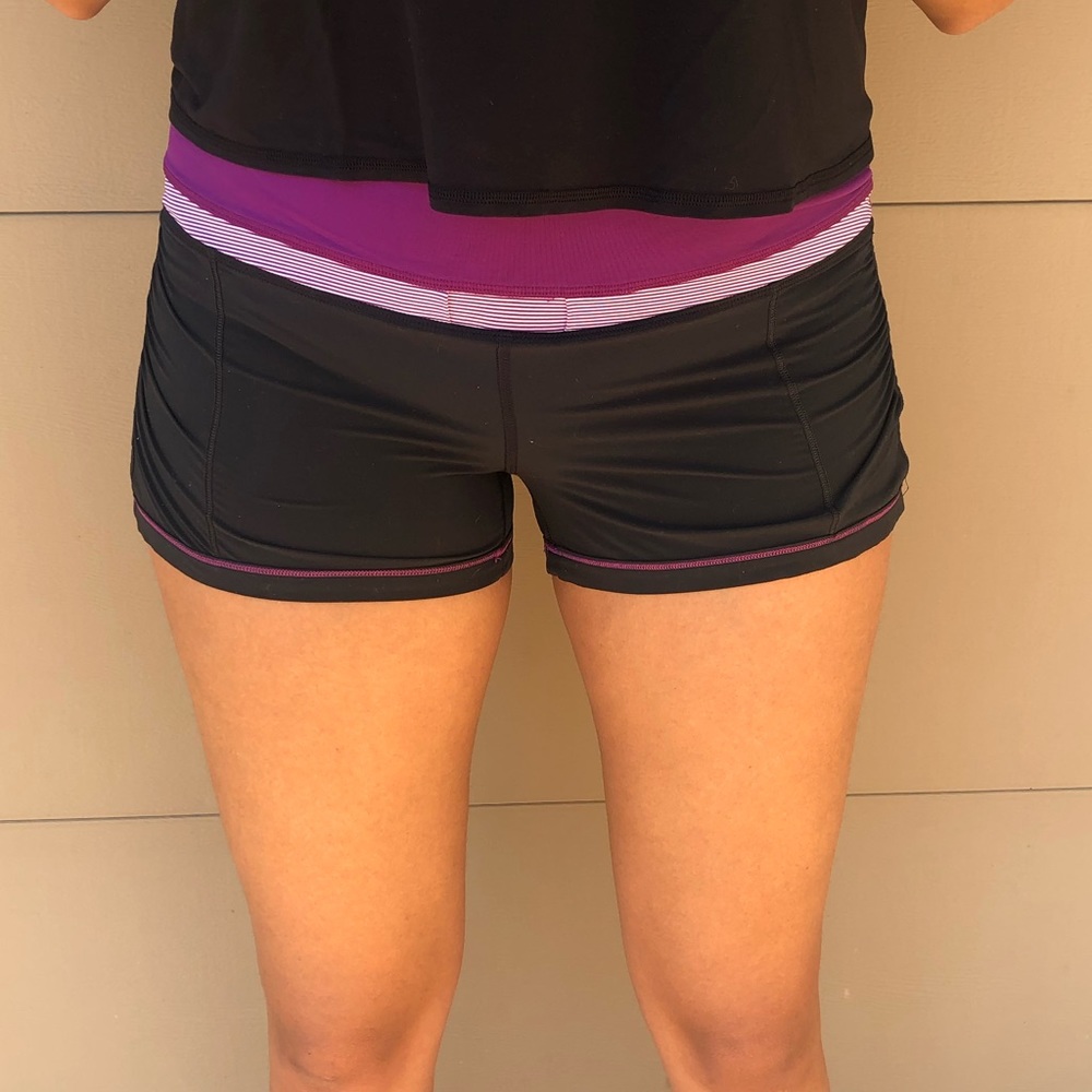 Black/Purple Lululemon Shorts Sz 6